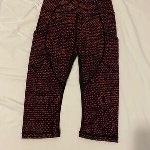 lululemon athletica Red and Black Athletic Shorts